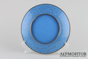 Блюдо с флоральным орнаментом. Клуазоне. Китай, 1950-70-е гг.