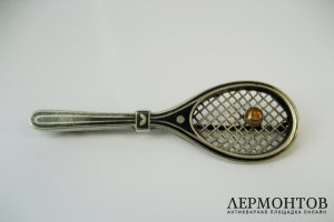Брошь. Серебро 950 пробы, золото 585 пробы. Франция. 