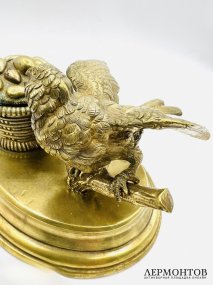Чернильница с птичкой. Бронза, Западная Европа, конец 19 века