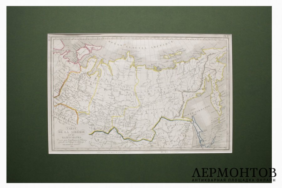 Карта Сибири и Камчатки.  Картограф Ambroise Tardieu. Париж, 1821 год.