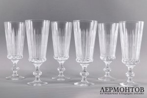 6 бокалов, Гвардейские. Хрусталь. СССР, Красный май, 1960-70е гг.