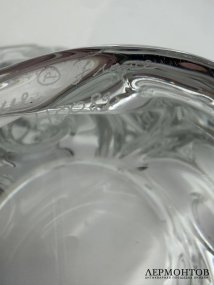 Ваза-чаша «Verone» с голубями. Хрусталь, Lalique, Франция