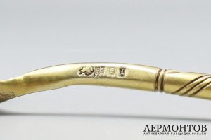 Ложка для меда или варенья. Россия, Москва, 1829 год. Серебро 84 пробы, чернь.