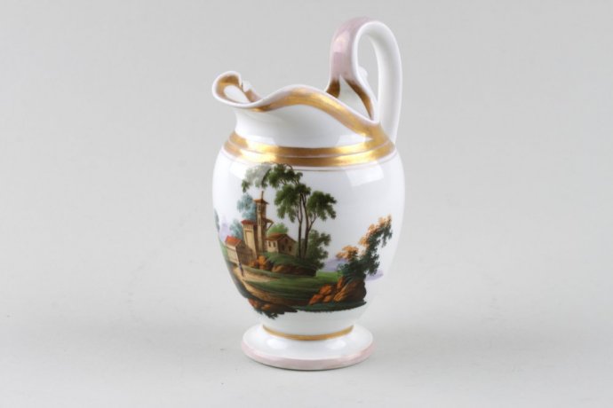 Молочник в классическом стиле. Фарфор, роспись, золочение. Завод Попова. XIX в.