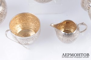Чайный сервиз J. Hall. Серебро 925. Шотландия