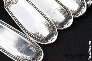 Десертный набор на 12 персон Tallois. Серебро 950. Франция