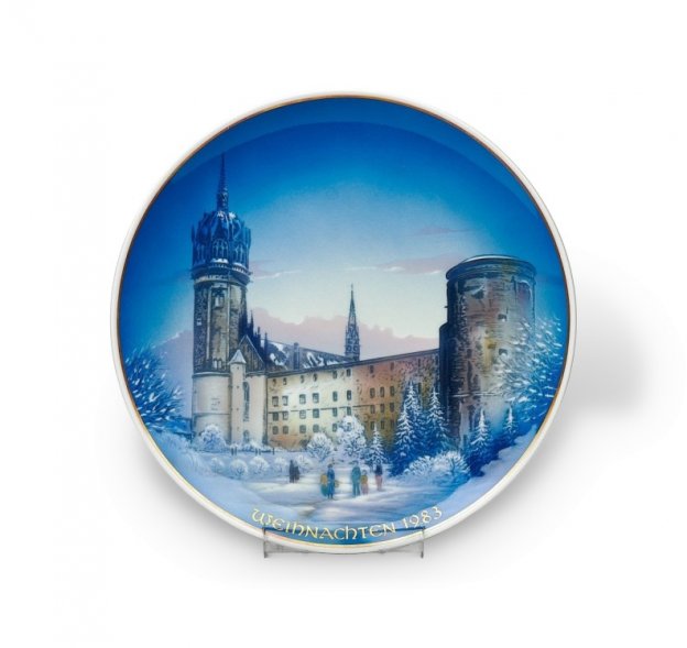 Настенная тарелка «Церковь Всех Святых в Виттенберге». Фарфор, Rosenthal, 1983