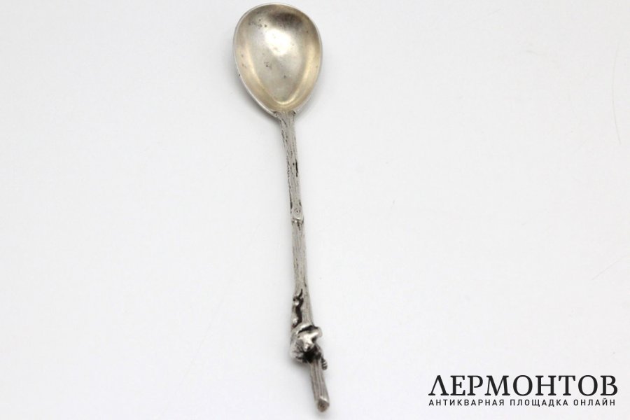 Чайная ложка медведь. Серебро 84 пробы. Россия, 1908 год.