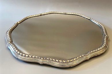 зеркальный поднос. Серебро 800. Европа