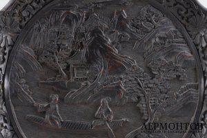 Тарелка. Многослойный лак. Ручная работа. Китай. XX в.