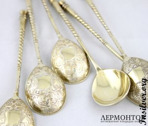 Ложки чайные. Серебро 84. Россия