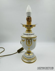 Настольная лампа. Фарфор, роспись, Mangani, Италия, 2000-е годы