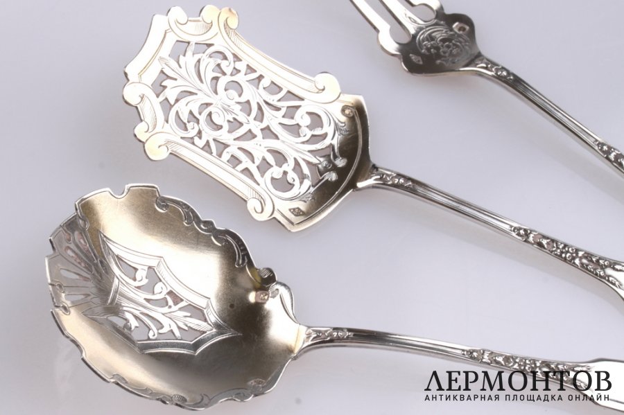Набор для закусок H. Soufflot. Серебро 950. Франция
