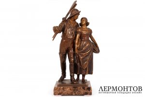 Скульптура Рыбак и рыбачка. Германия, автор H.Gotschmann, кон. 19 в. Бронза, литье.  