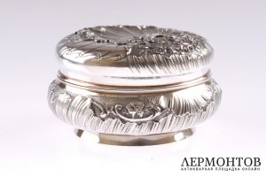 Конфетница с крышкой V.Boivin. Серебро 950. Франция