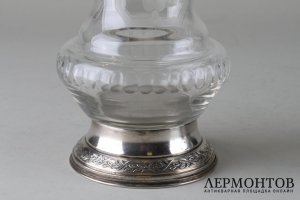 Вазы цветочные парные. Серебро 950 пробы, стекло. Франция, конец 19 в.