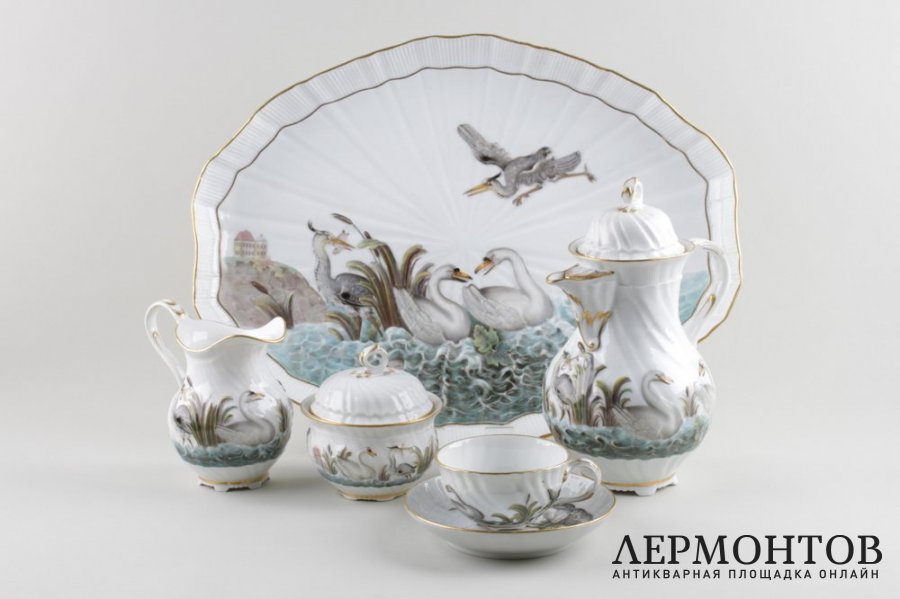 Фарфоровый сервиз - солитер. Мануфактура MEISSEN. Германия, кон. XIX в.