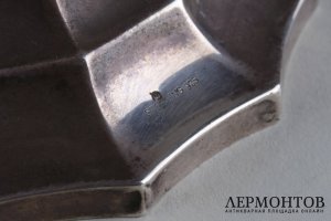 Ханукальный подсвечник в стиле ар-деко. Серебро 925 пробы. Западная Европа.