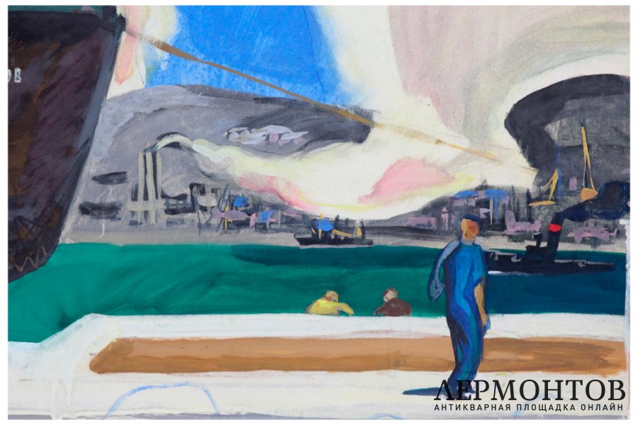 Картина. Металлург Аносов, 1960-е гг. Л.С. Курзенков. Бумага, гуашь.