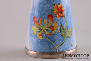 Наперсток. Серебро 925 пробы, эмаль. Англия, XIX - XX вв.