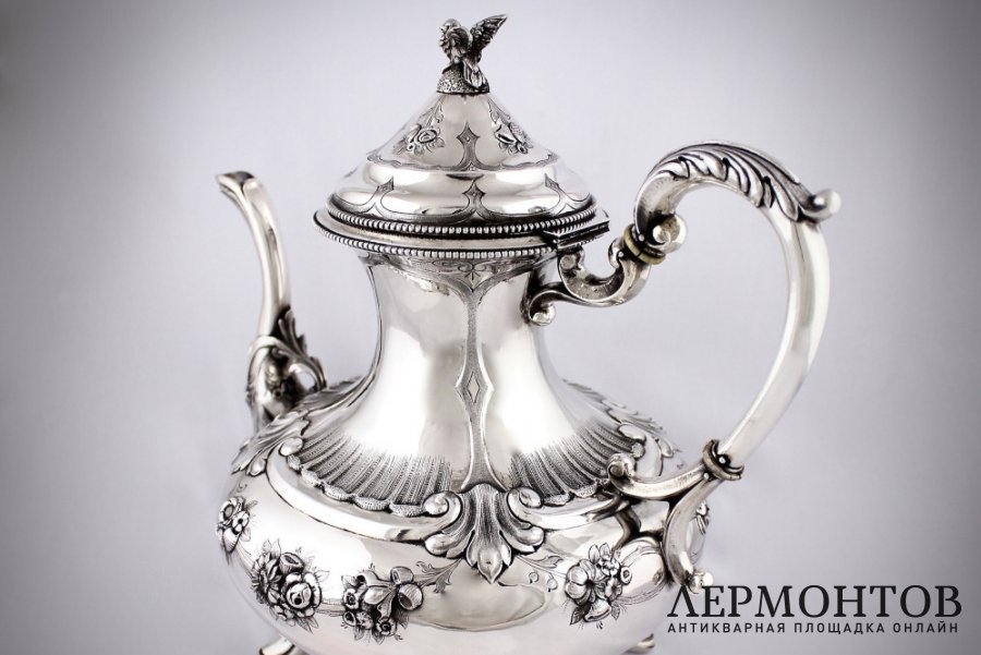 Чайный сервиз WOLFERS FRERES. Серебро 800 пробы. Бельгия, Брюссель. XIX в.