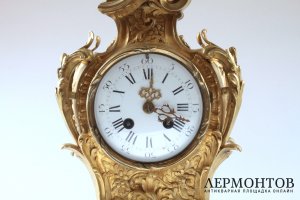 Часы каминные Adolphe Mougin. Бронза, золочение. Франция, конец XIX в.