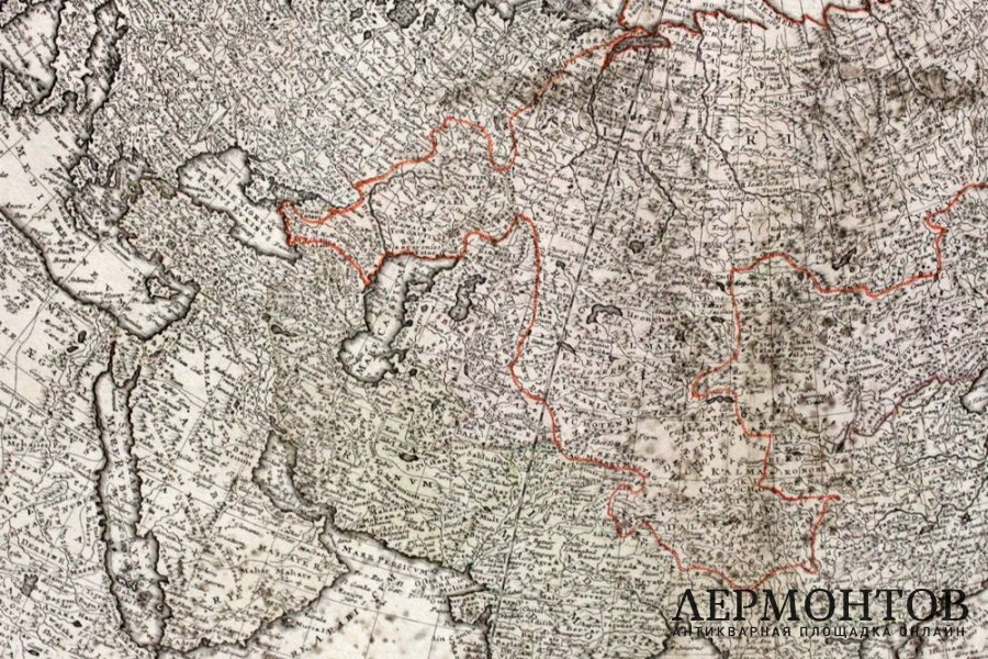 Карта. Азия. Российская империя, Хоманн. 1744 год.