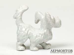 Статуэтка «Скотчтерьер». Фарфор, Schaubach-Kunst, Германия, 1953–1962 годы