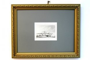 Гравюра. Зимний вид на Петропавловскую крепость. 1838 г. Леметр