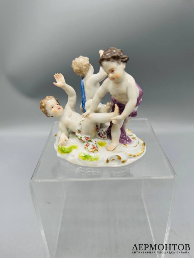 Статуэтка «Играющие путти». Фарфор, роспись, Meissen, Германия, 2-я половина 19 века