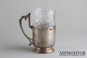 Парные подстаканники в стиле модерн. Серебро 84 пробы. 5 Артель, Москва, 1908-1917