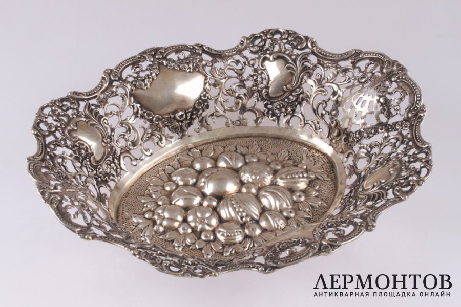 Блюдо, фруктовница. Серебро 800 пробы. Израиль