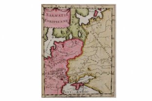 Карта территорий Сарматии Европейской. Россия, Крым. А. М. Мале. Франция, 1683 год.