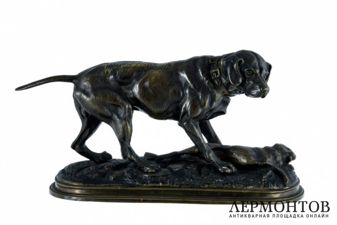 Скульптура Охотничья собака. Франция, 20 век. Бронза.