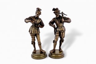 Парные статуэтки Солдаты. Бронза, литье. Европа, XIX в.