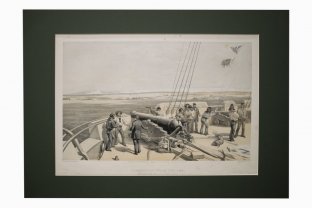 Литография. Вид на Севастополь с моря. Крымская война. Симпсон. Лондон, 1955 г.