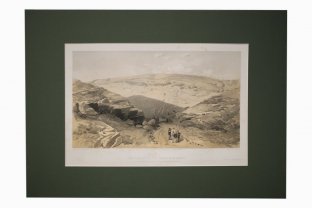 Литография.  Долина смертной тени. У. Симпсон. Крымская война. Лондон, 1855 г.