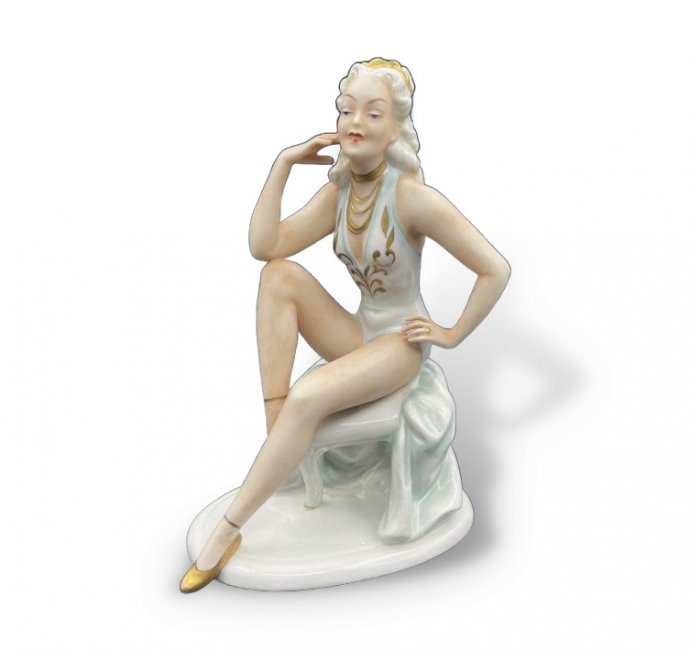 Статуэтка «Балерина». Фарфор, роспись, Unterweissbach, Германия, 1950–1960-е годы