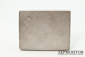 Коробка для сигар с геометрическим узором. Польша, 1930-1943 гг. Серебро 800 пробы.