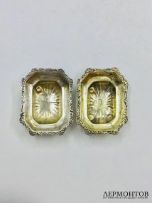 Парные солонки. Серебро 84 пробы, Россия, 1873 и 1875 годы