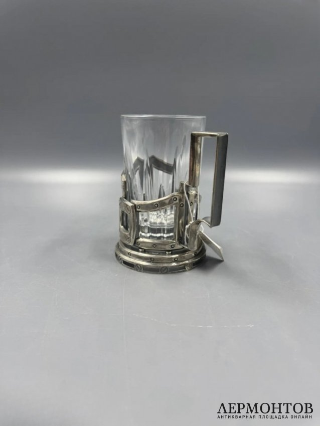 Подстаканник со стаканом. Серебро 875 пробы, Россия, 2000-е годы