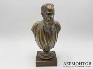 Бюст Лев Толстой. Россия, 20 век. Бронза, патинирование.
