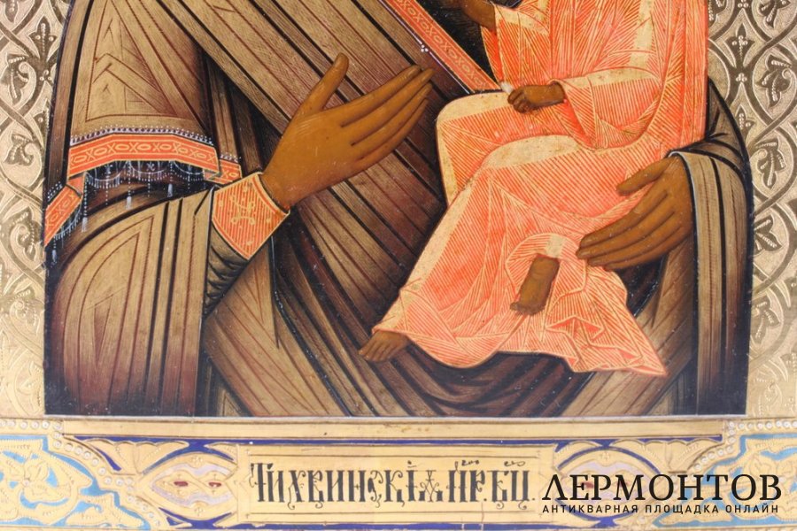 Икона Богоматерь Тихвинская. Россия, кон. 19 в. Дерево, левкас, темпера.