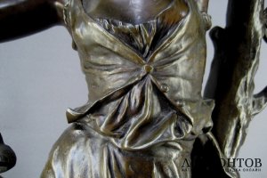 Скульптура Мирей. Бронза. Франция, Hippolyte Francois Moreau. 