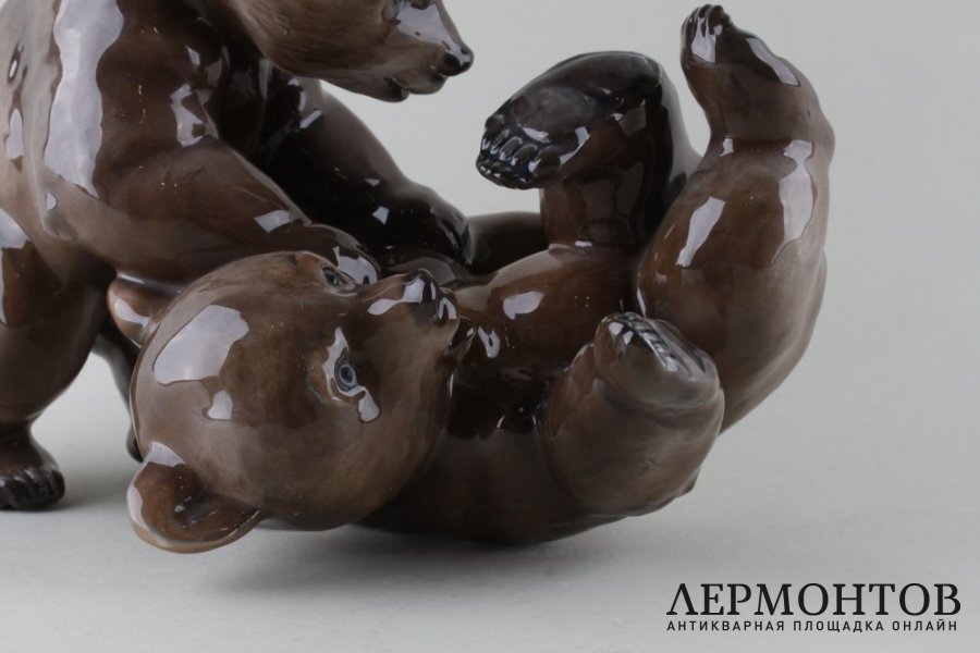 Статуэтка Играющие медвежата. Фарфор.  Rosenthal, Германия, середина XX в.