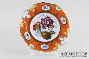 Тарелка. Фарфор, роспись. Российская империя, XIX век.