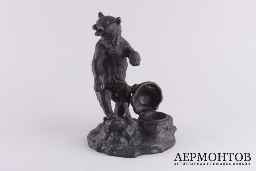 Скульптура. Медведь. Чернильница. Чугун. Касли. СССР.