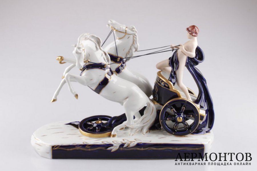 Композиция. Колесница. Фарфор, роспись. Royal Dux Bohemia, XX век.
