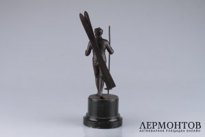 Скульптура Лыжник. Франция, Париж, 1930-е гг. Бронза. 