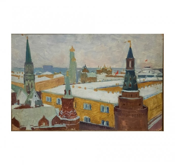 Картина Московский Кремль.  СССР, Е.В. Каменецкая, 1960 г.
